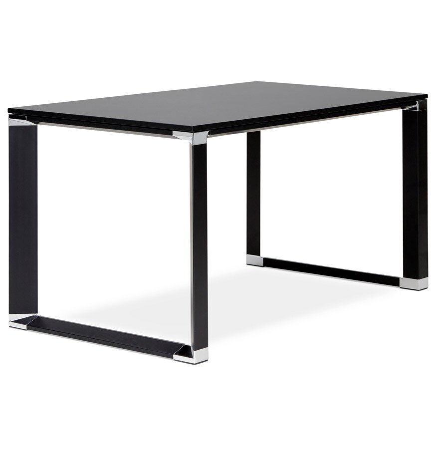 Klein recht directiebureau &#039;XLINE&#039; in zwart hout - 140x70 cm