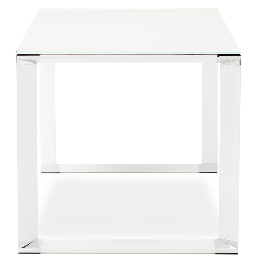 Klein recht designbureau &#039;XLINE&#039; uit wit glas - 140x70 cm