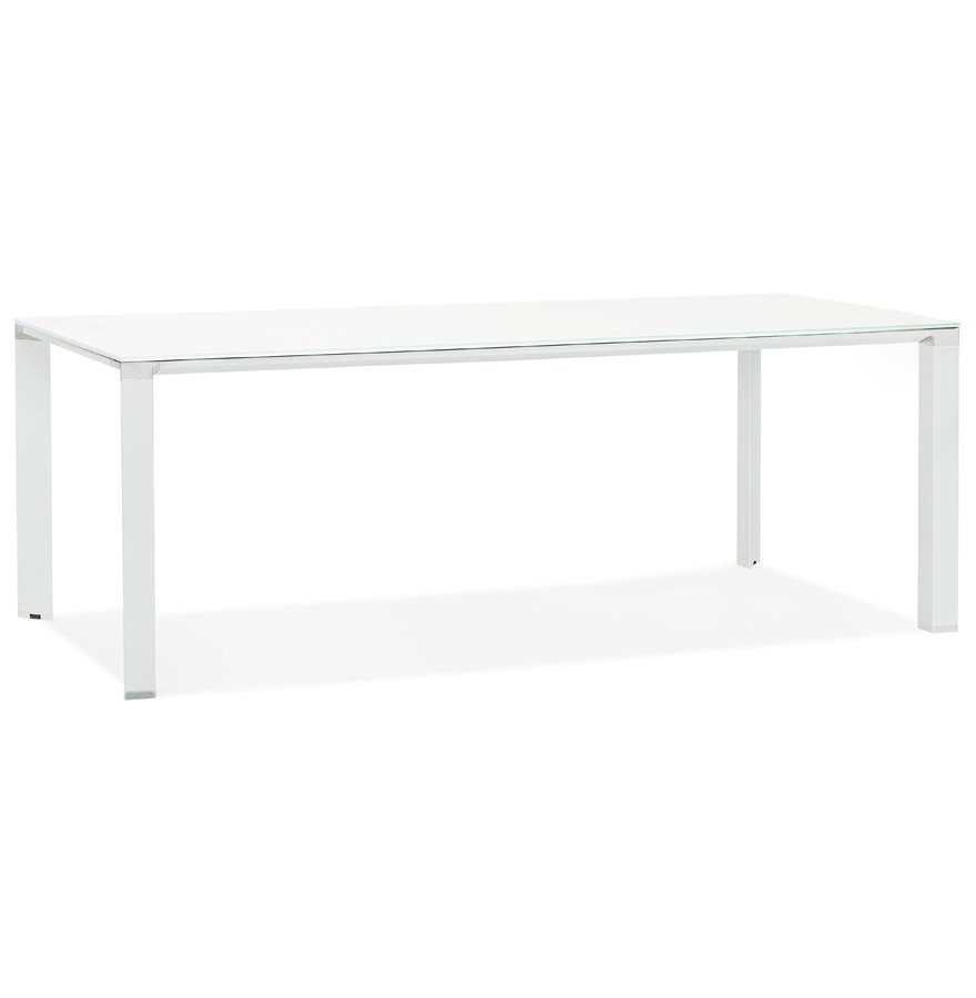 Design vergadertafel/eettafel &#039;XLINE&#039; van wit glas - 200x100 cm