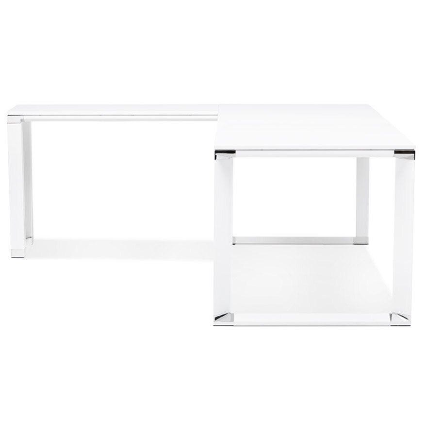 Groot hoekbureau van wit hout &#039;XLINE&#039; (hoek naar keuze) - 200 cm