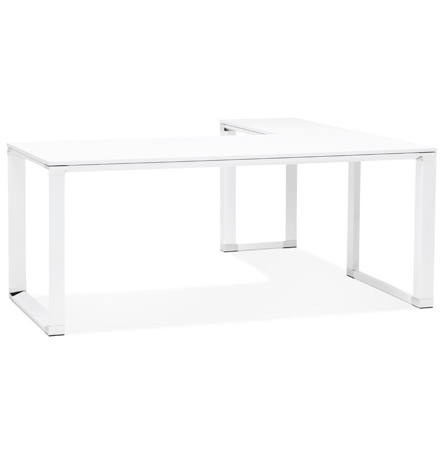 Groot hoekbureau van wit hout &#039;XLINE&#039; (hoek naar keuze) - 200 cm