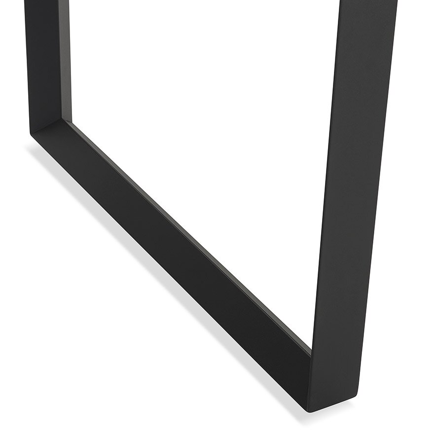 Rechte design bureau &#039;BAKUS&#039; van natuurkleurig afgewerkte hout en zwart metaal - 160x80 cm