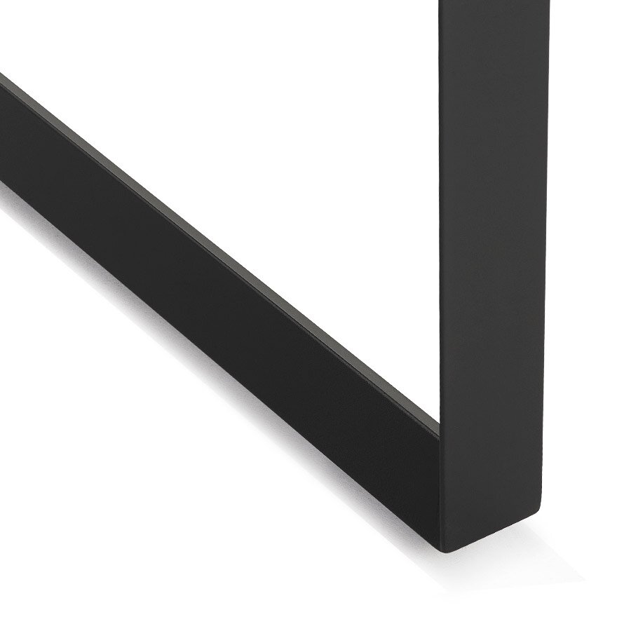 Vergadertafel / bench-bureau &#039;BAKUS SQUARE&#039; met notenhouten afwerking en zwart metaal - 160x160 cm