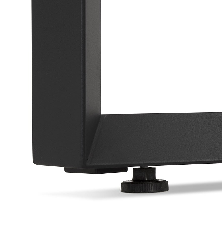 Vergadertafel / bench-bureau &#039;BAKUS SQUARE&#039; met notenhouten afwerking en zwart metaal - 160x160 cm