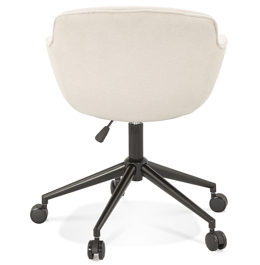 Beige stoffen bureaustoel &#039;BACARI&#039; op wieltjes