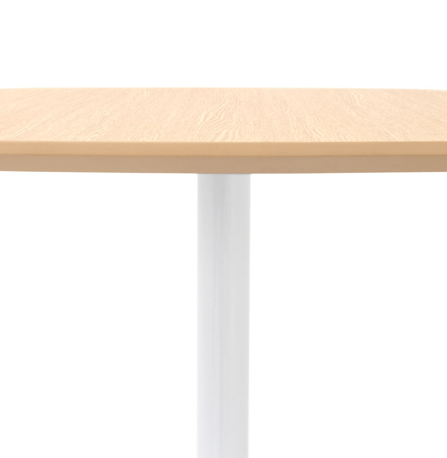 Hoge tafel &#039;PATATI&#039; in hout met natuurlijke afwerking en wit metaal - 60X60 CM