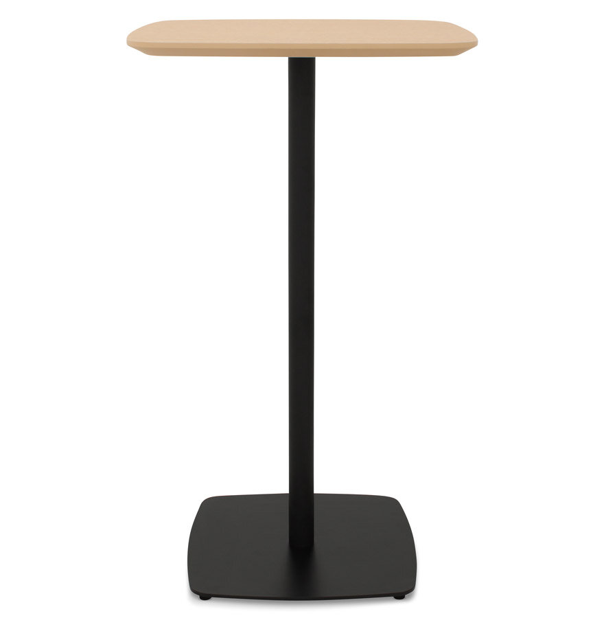 Hoge tafel &#039;PATATI&#039; in hout met natuurlijke afwerking en zwart metaal - 60X60 CM