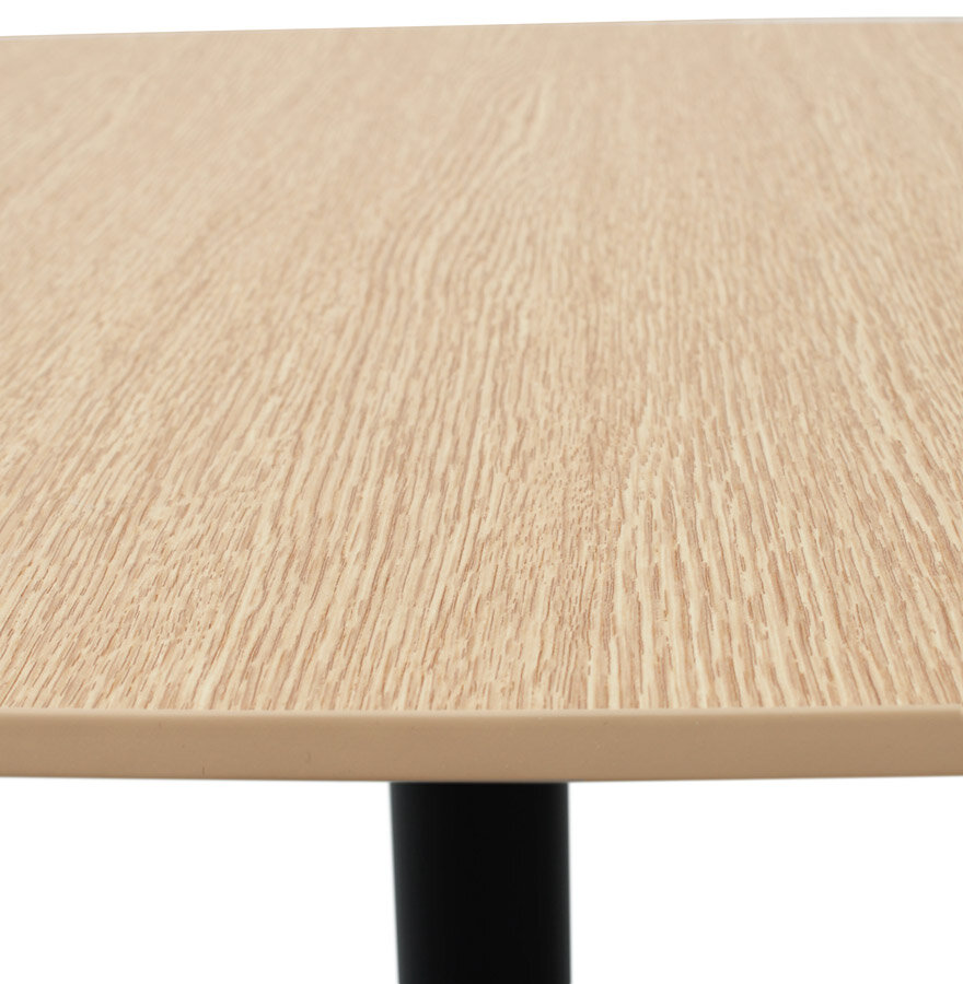 Hoge tafel &#039;PATATI&#039; in hout met natuurlijke afwerking en zwart metaal - 60X60 CM