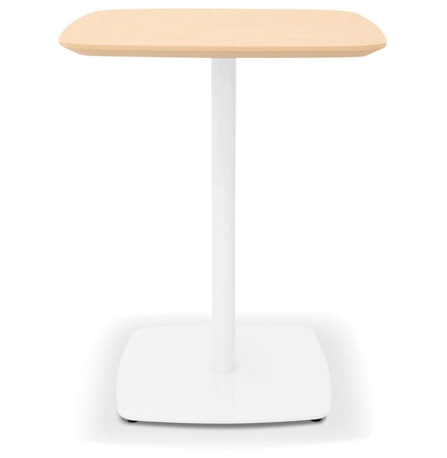 Kleine eettafel &#039;PATATI&#039; in hout met natuurlijke afwerking en wit metaal - 60X60 CM