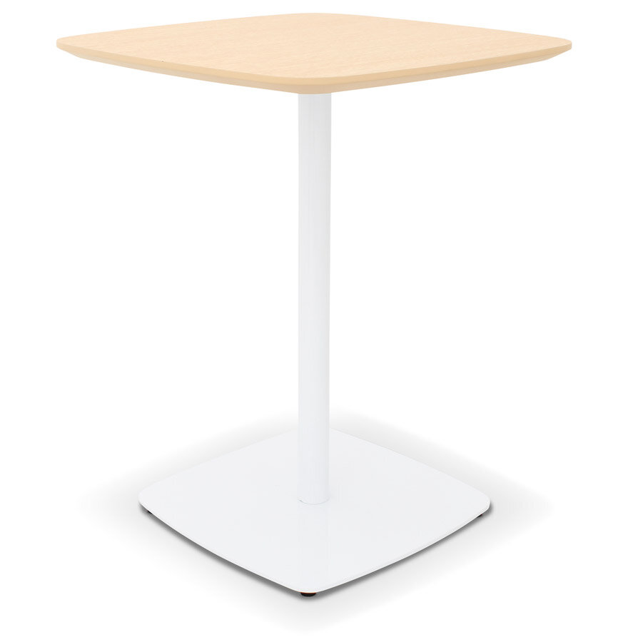 Kleine eettafel &#039;PATATI&#039; in hout met natuurlijke afwerking en wit metaal - 60X60 CM