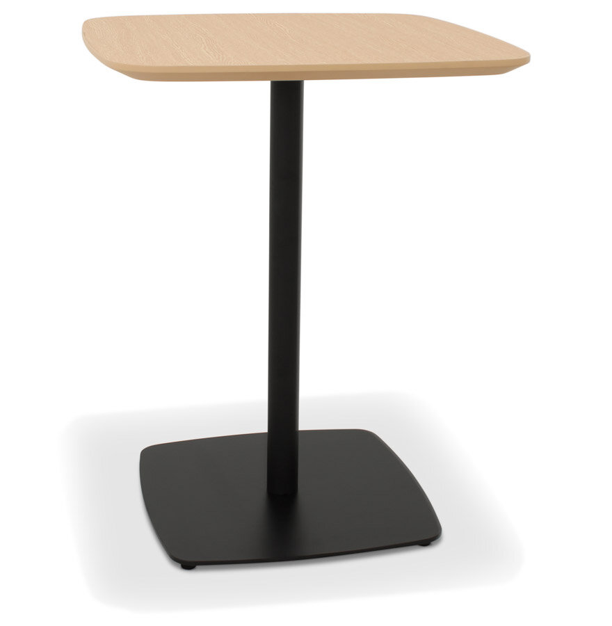 Kleine eettafel &#039;PATATI&#039; in hout met natuurlijke afwerking en zwart metaal - 60X60 CM
