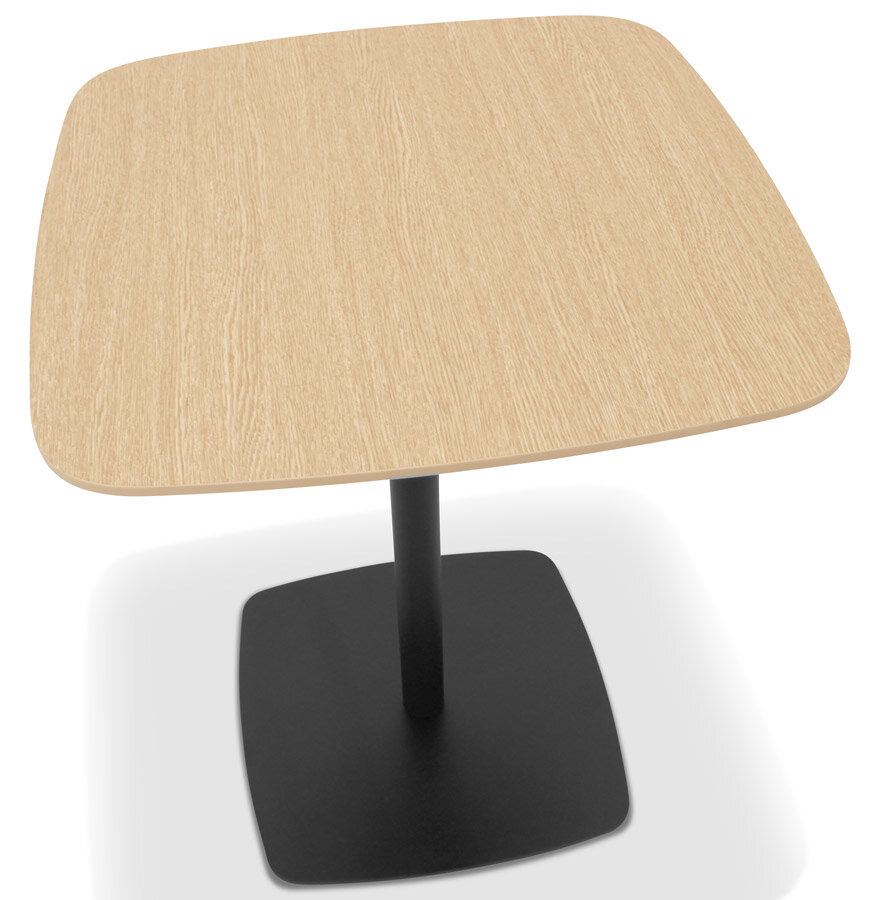Kleine eettafel &#039;PATATI&#039; in hout met natuurlijke afwerking en zwart metaal - 60X60 CM
