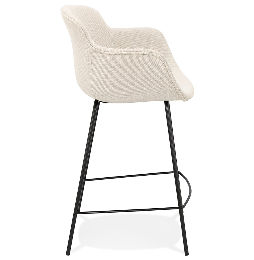 Maysun - Halfhoge barkruk &#039;AMERICA MINI&#039; van beige stof
