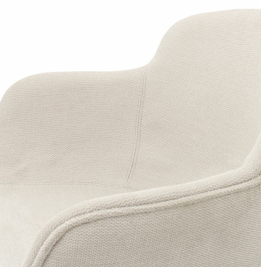 Barkruk &#039;AMERICA&#039; van beige stof met armleuningen