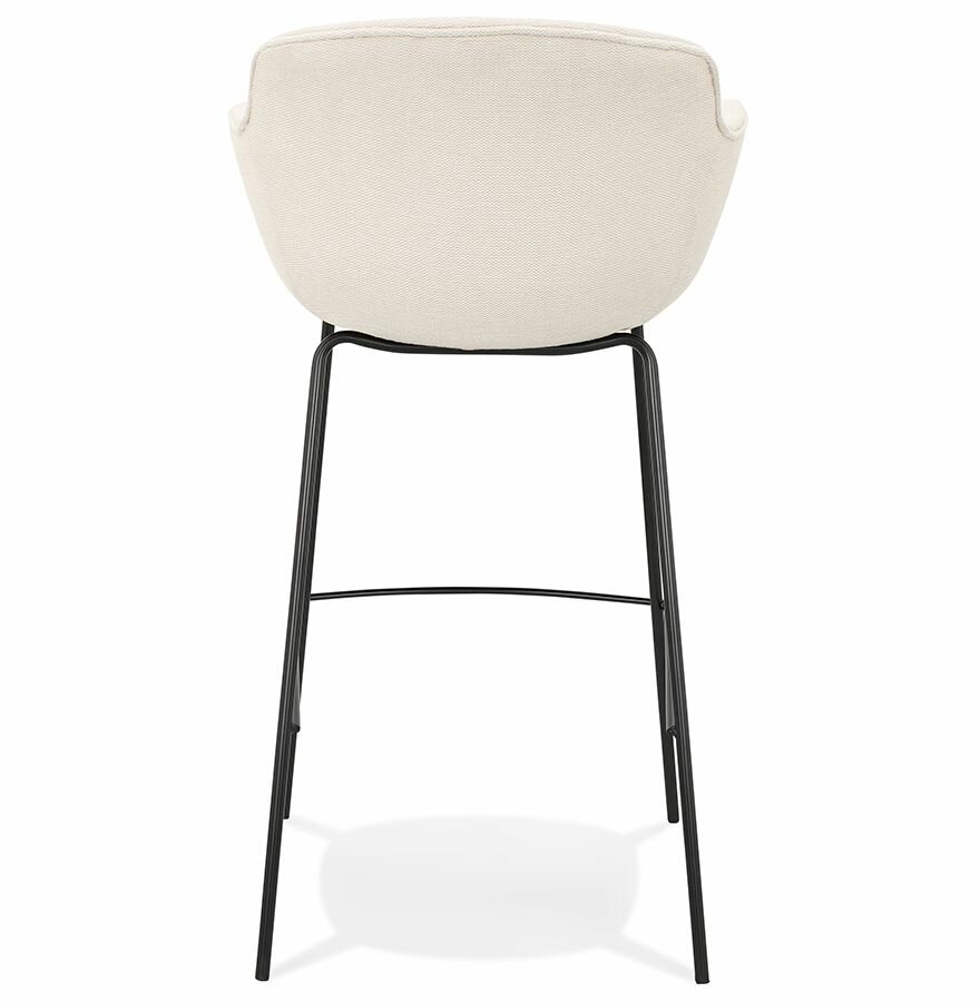 Barkruk &#039;AMERICA&#039; van beige stof met armleuningen