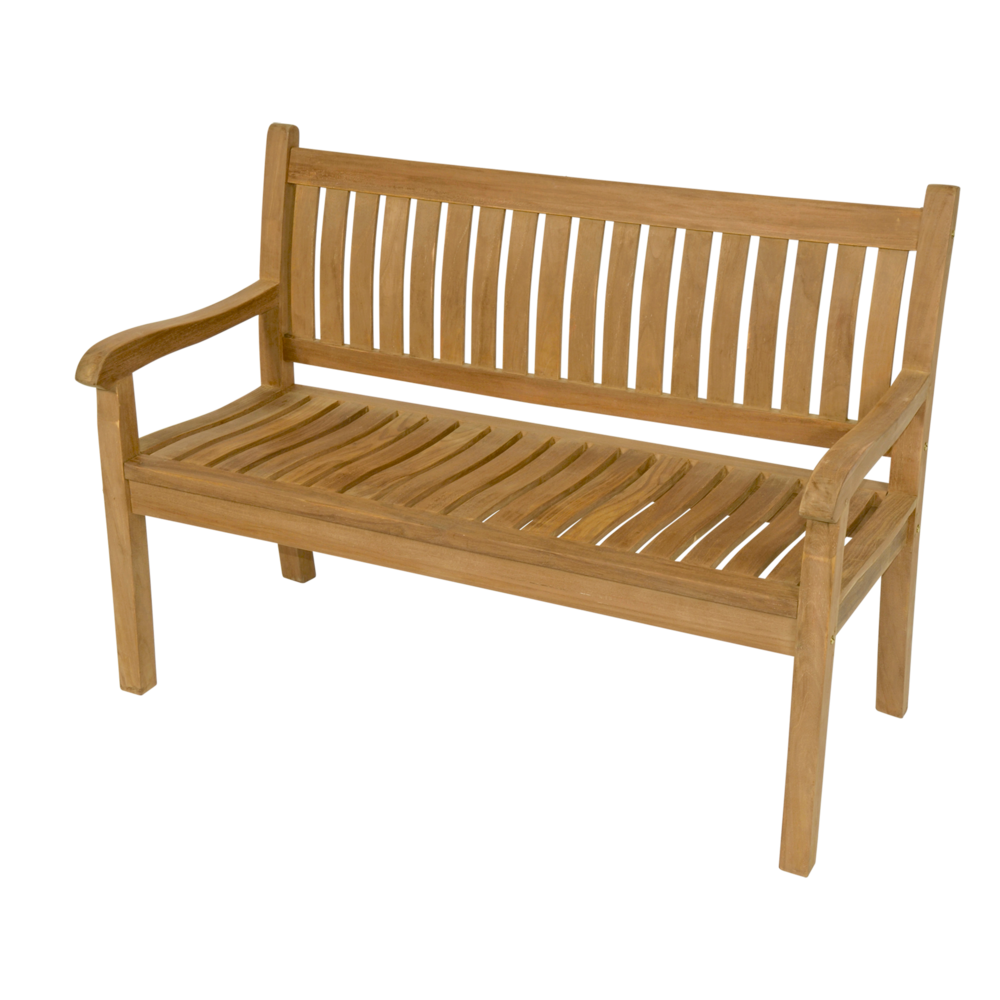 Outdoor Living - Tuinbank teak gebogen rug 150cm