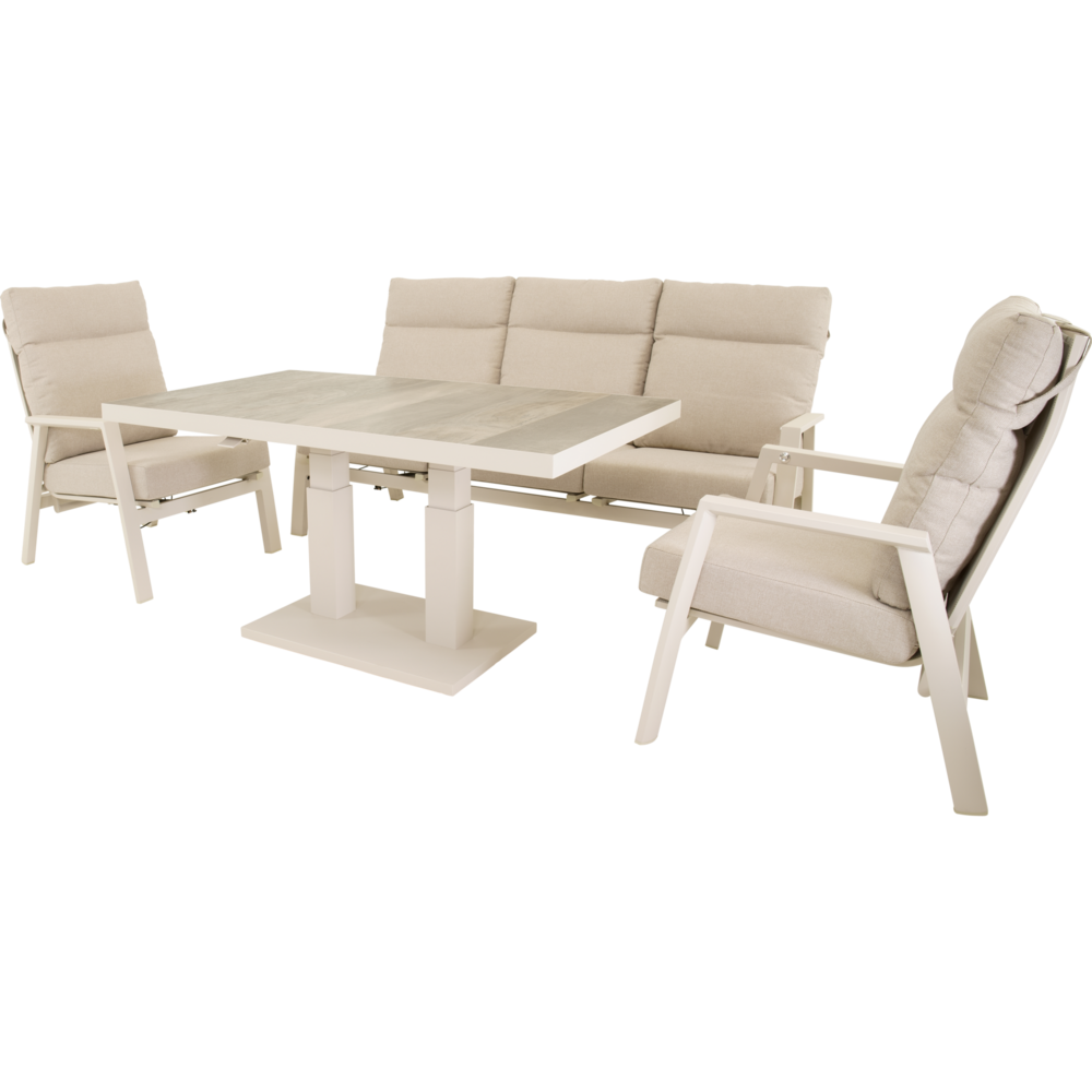 Outdoor Living - Loungetafel verstelbaar Prato Crema 140x85cm