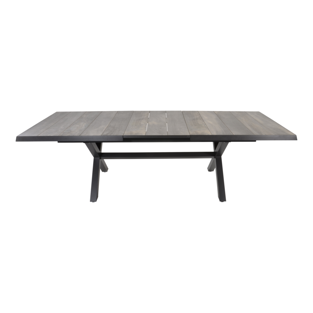 Outdoor Living - Uittrektafel Castilla Negro met kruispoot 204264x102cm