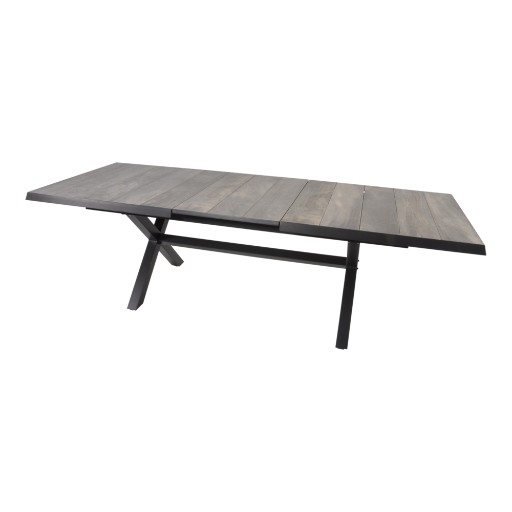 Outdoor Living - Uittrektafel Castilla Negro met kruispoot 204264x102cm