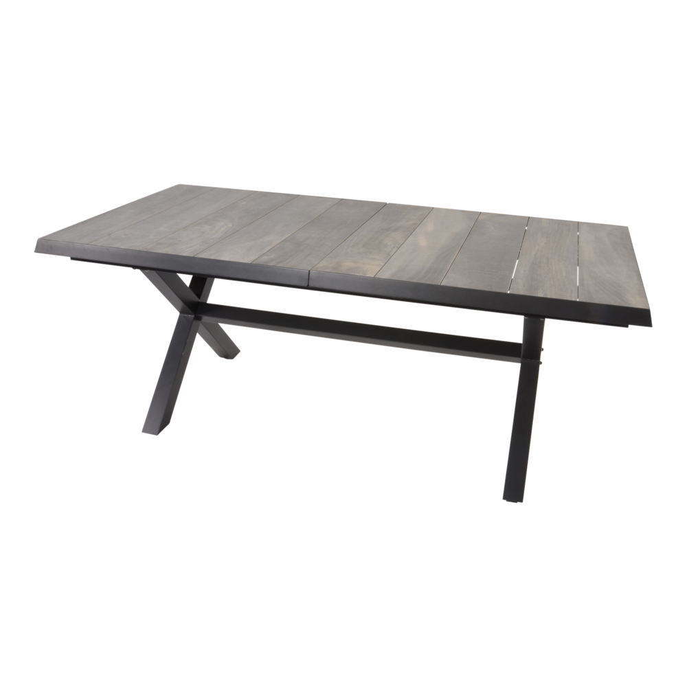 Outdoor Living - Uittrektafel Castilla Negro met kruispoot 204264x102cm