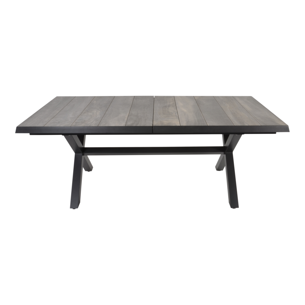 Outdoor Living - Uittrektafel Castilla Negro met kruispoot 204264x102cm