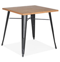 Maysun - Industri&euml;le Eettafel - SAMIA Licht hout -Zwart 76 X 76 CM