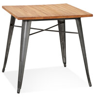 Maysun - Industri&euml;le  Eettafel - SAMIA Donker Hout-Donkergrijs 76 X 76 CM