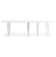 Maysun - Design Eettafel - DIONE Wit-Chroom 170(270)X100 CM
