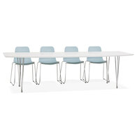 Maysun - Design Eettafel - DIONE Wit-Chroom 170(270)X100 CM
