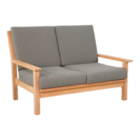 Outdoor Living - Loungebank teak 124cm, incl. kussen