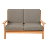 Outdoor Living - Loungebank teak 124cm, incl. kussen