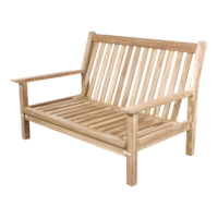 Outdoor Living - Loungebank teak 124cm, incl. kussen