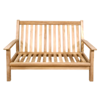 Outdoor Living - Loungebank teak 124cm, incl. kussen