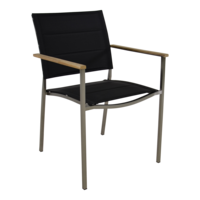Outdoor Living - Stapelstoel Marmaris RVS zwart