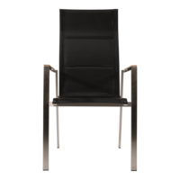 Outdoor Living - Stapelstoel hoge rug Marmaris RVS zwart