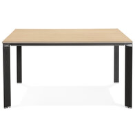 Bureau-Vergadertafel EFYRA Naturel-Zwart 140x140cm