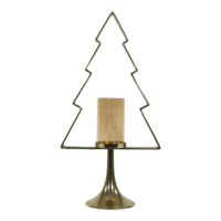 Outdoor Living - Kerstboom Aurum met windlicht alu goud met goud glas 70cm