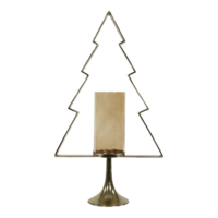Outdoor Living - Kerstboom Aurum met windlicht alu goud met goud glas 89cm