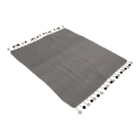 Outdoor Living - Plaid Pompon black, 125x150cm