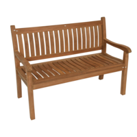 Outdoor Living - Bank teak gebogen rug 130cm