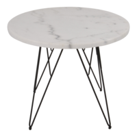 Outdoor Living - Bijzettafel marmer wit &Oslash;55x45cm
