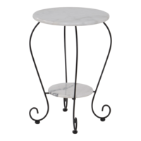 Outdoor Living - Bijzettafel marmer wit &Oslash;25 - &Oslash;41cm