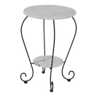 Outdoor Living - Bijzettafel marmer wit &Oslash;25 - &Oslash;41cm