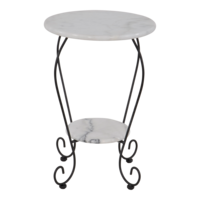 Outdoor Living - Bijzettafel marmer wit &Oslash;25 - &Oslash;41cm