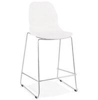 Maysun - Design Barkruk - ZONNE MINI Wit - Chroom
