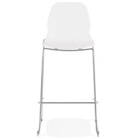 Maysun - Design Barkruk - ZONNE Wit - Chroom