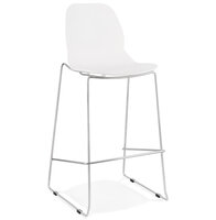 Maysun - Design Barkruk - ZONNE Wit - Chroom