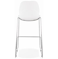Maysun - Design Barkruk - ZONNE Wit - Chroom