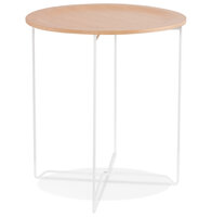 Maysun - Bijzettafel - NOURY - Naturel - Wit &Oslash;45,5x52,5cm