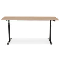 Maysun - Elektrisch Zit-Sta Bureau - DUNCAN Walnoot - Zwart 160x80cm
